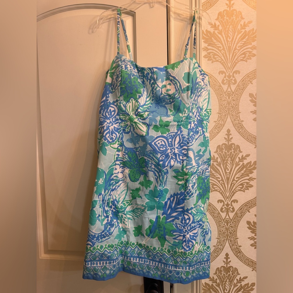 Lilly Pulitzer Blue and Green Floral Dress